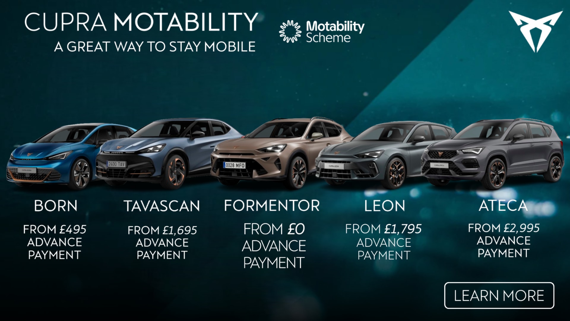 CUPRA Motability Range