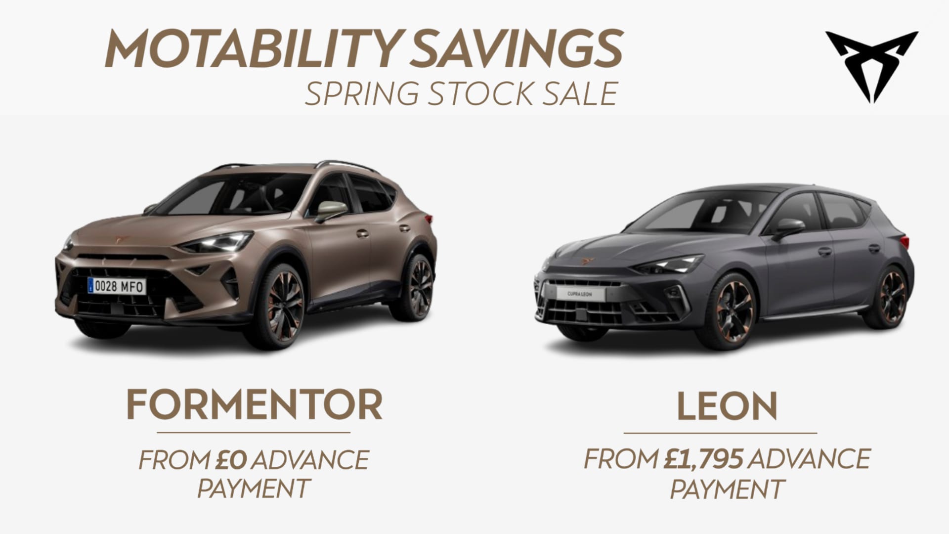 CUPRA Motability Spring Stock Sale