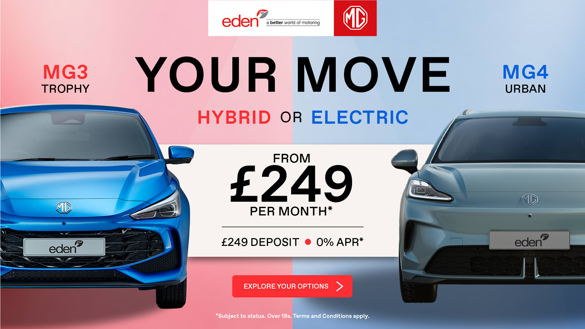 MG3 Hybrid and MG4 EV offer banner