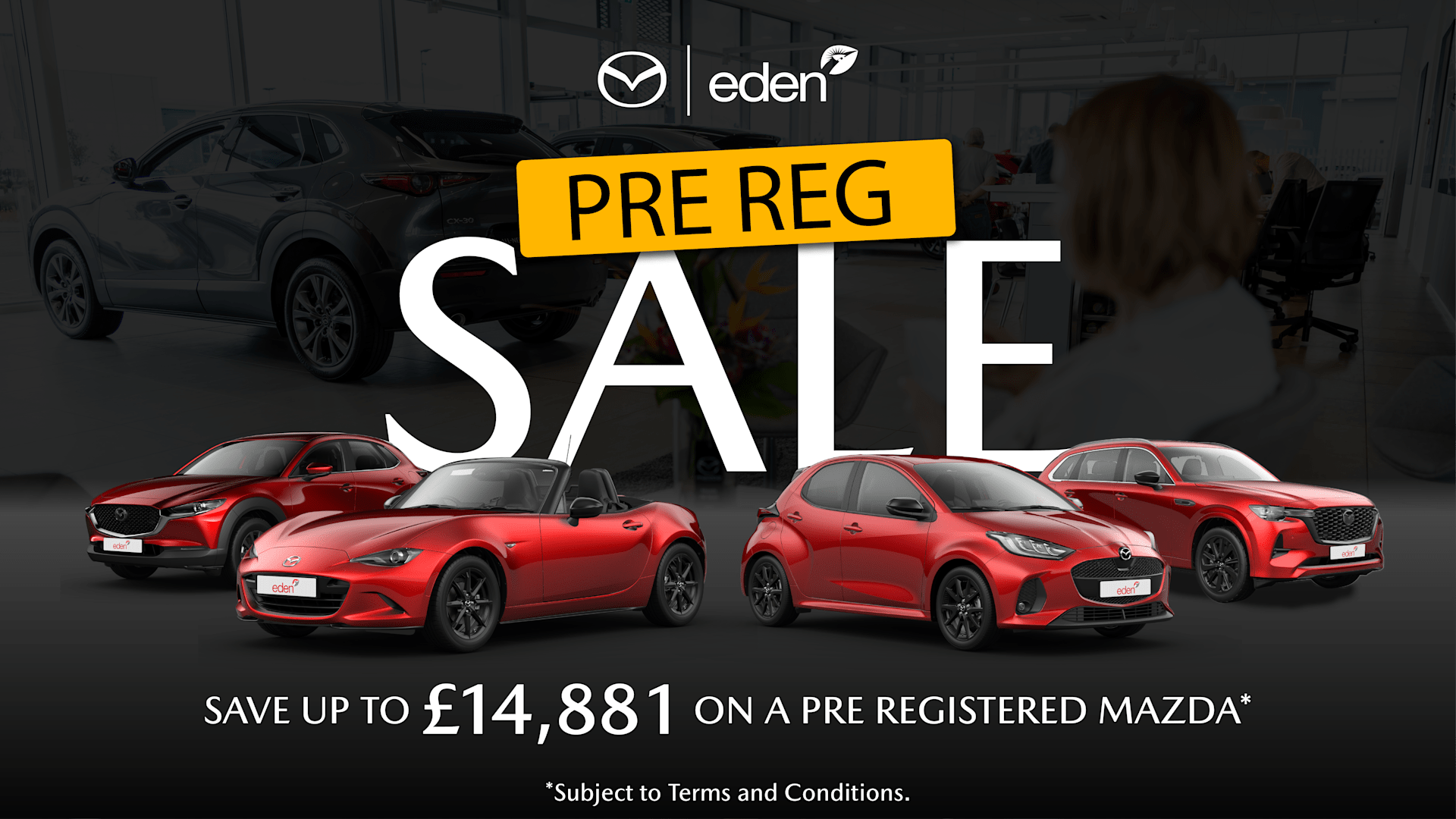 Save up to £14,881 on Pre-Registered Mazda Models