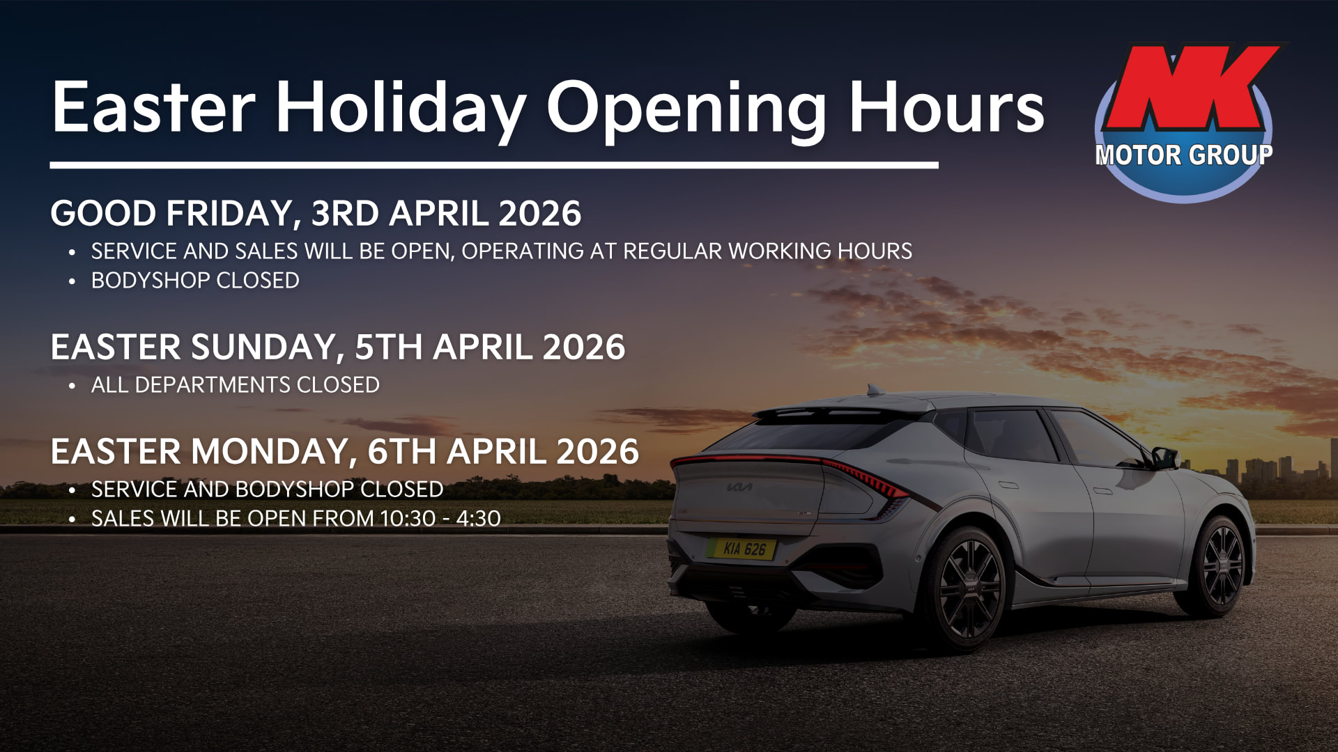 Easter Holiday Opening Hours