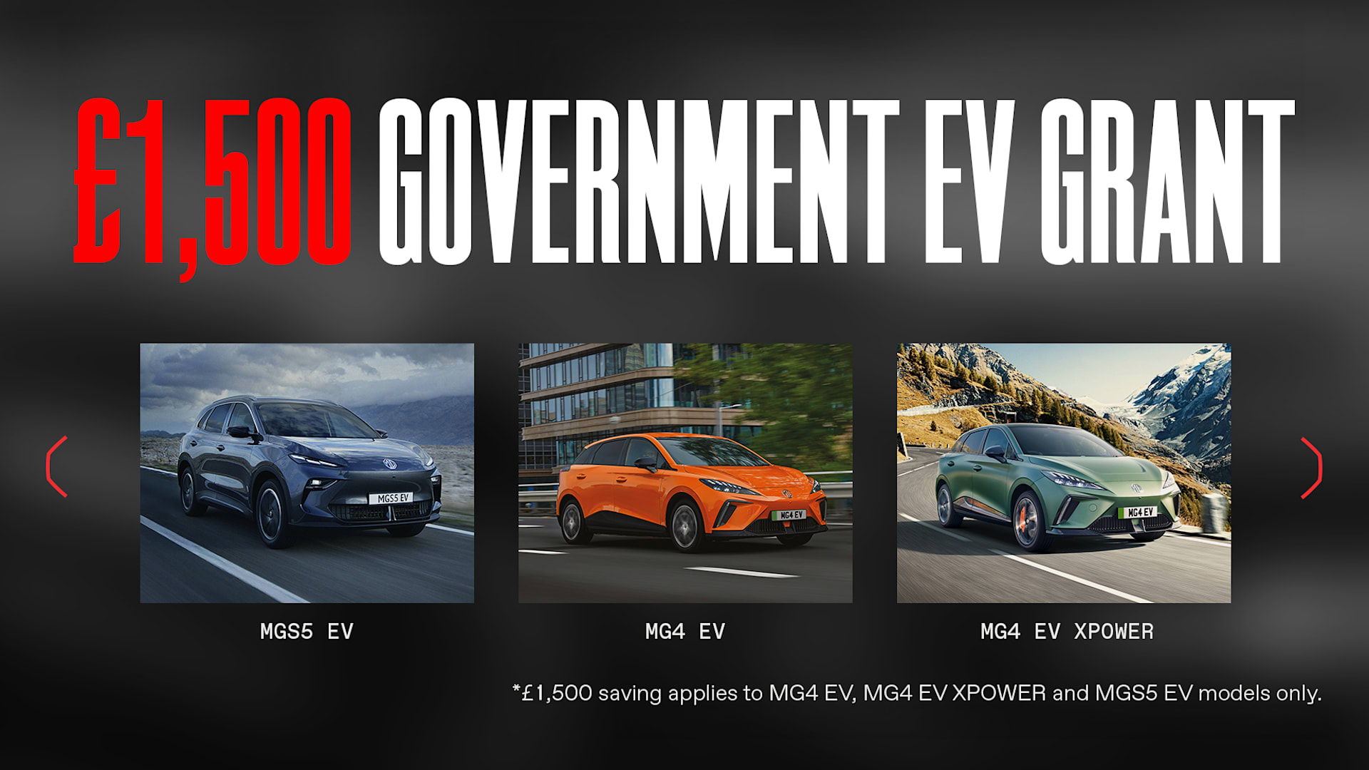 Save up to £2500 on a new electric MG 