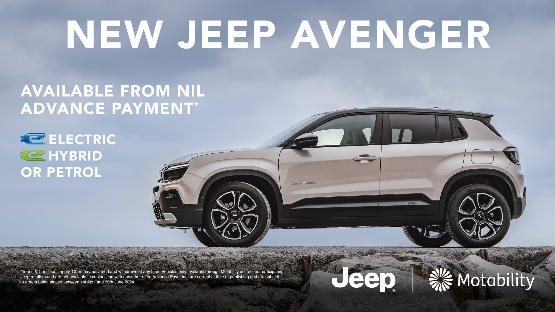 New Jeep Avenger Motability from Nil Advance Payment