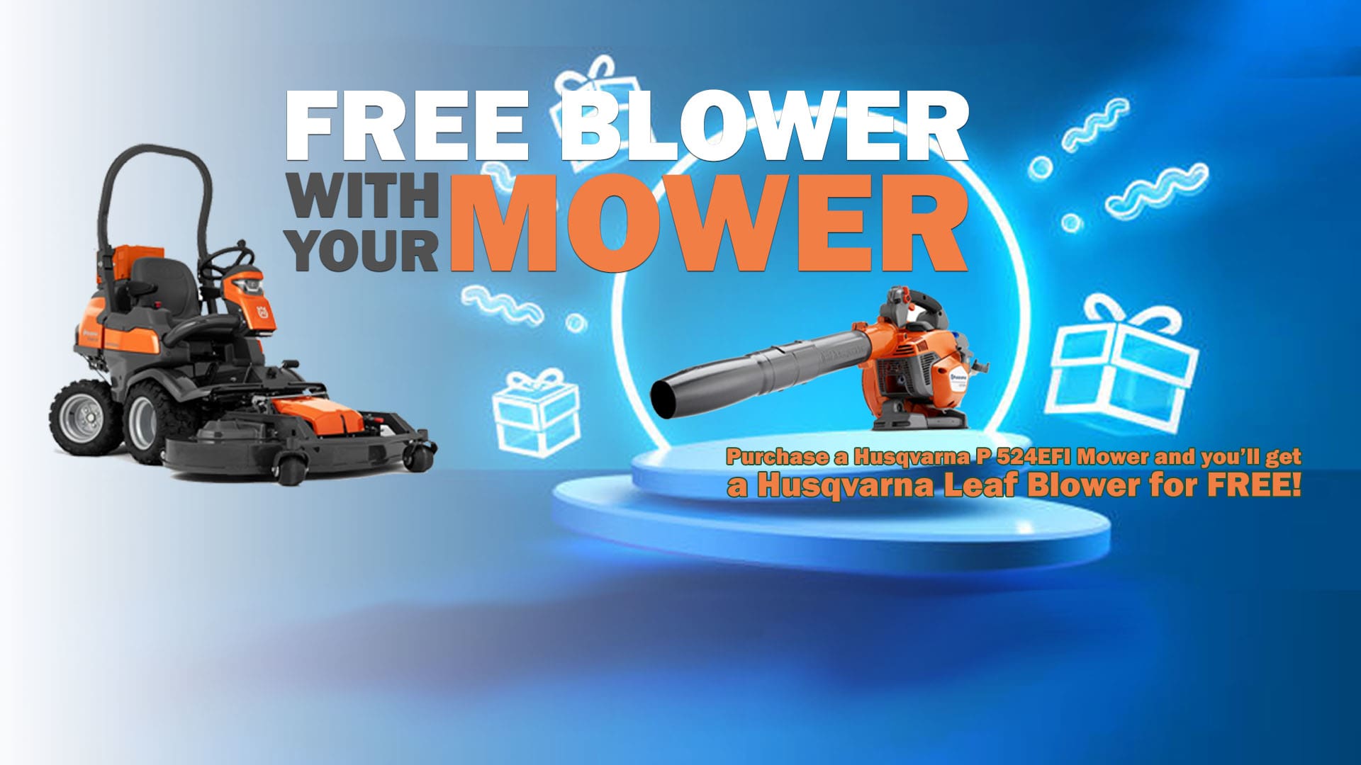 Free Mower With a Blower