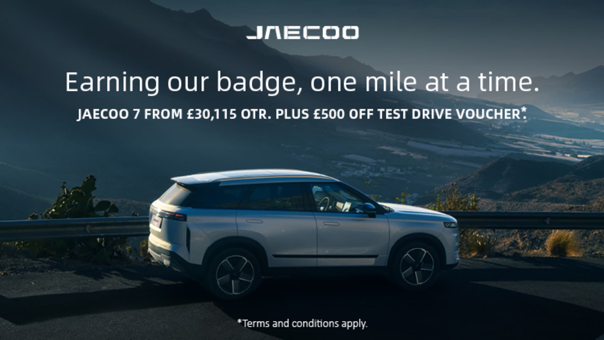 JAECOO 7 | 1.9% APR Representative | £500 off test drive voucher.†