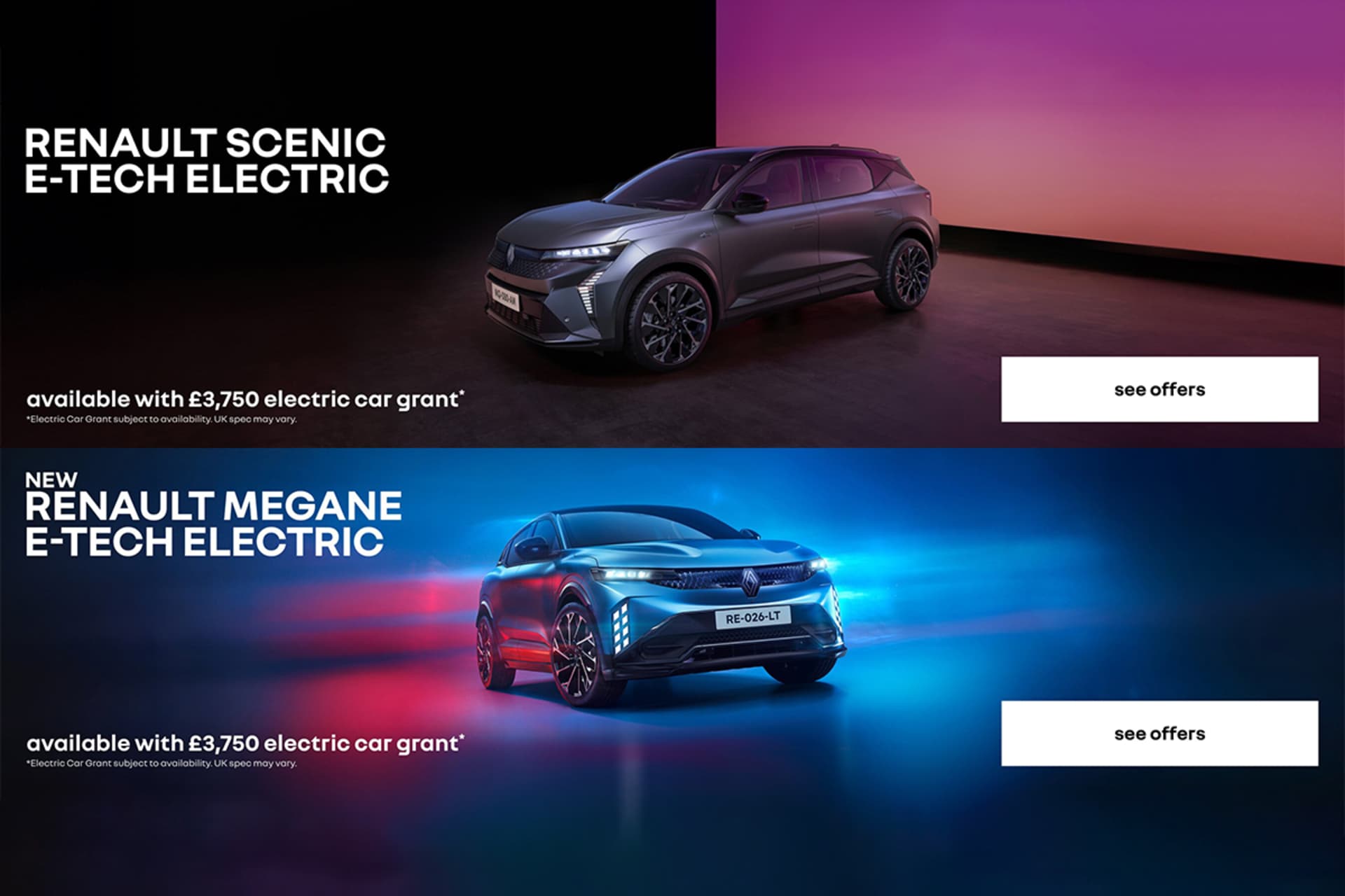 Scenic &amp; Megane Elec grant banner 