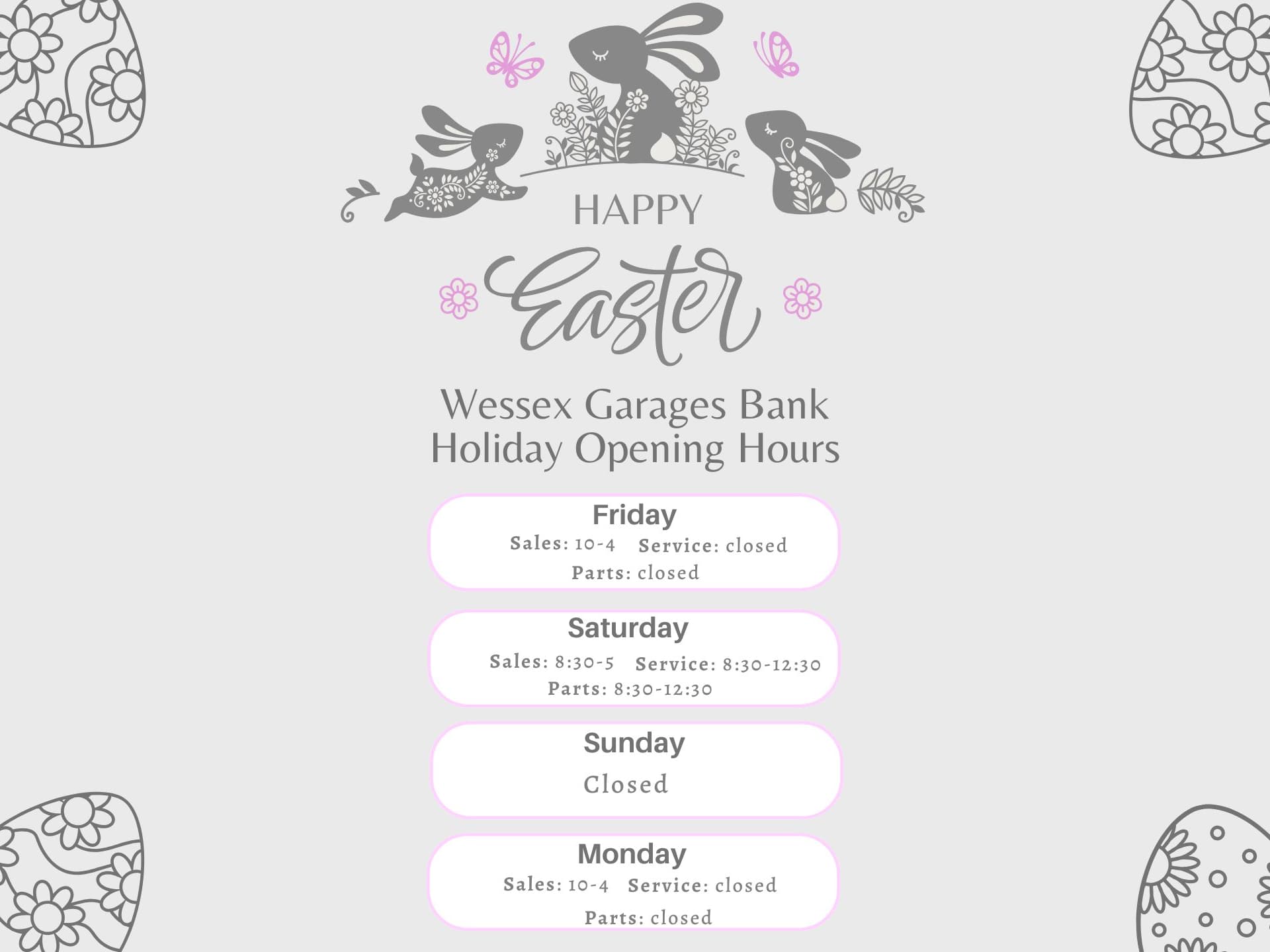 Easter Opening Hours