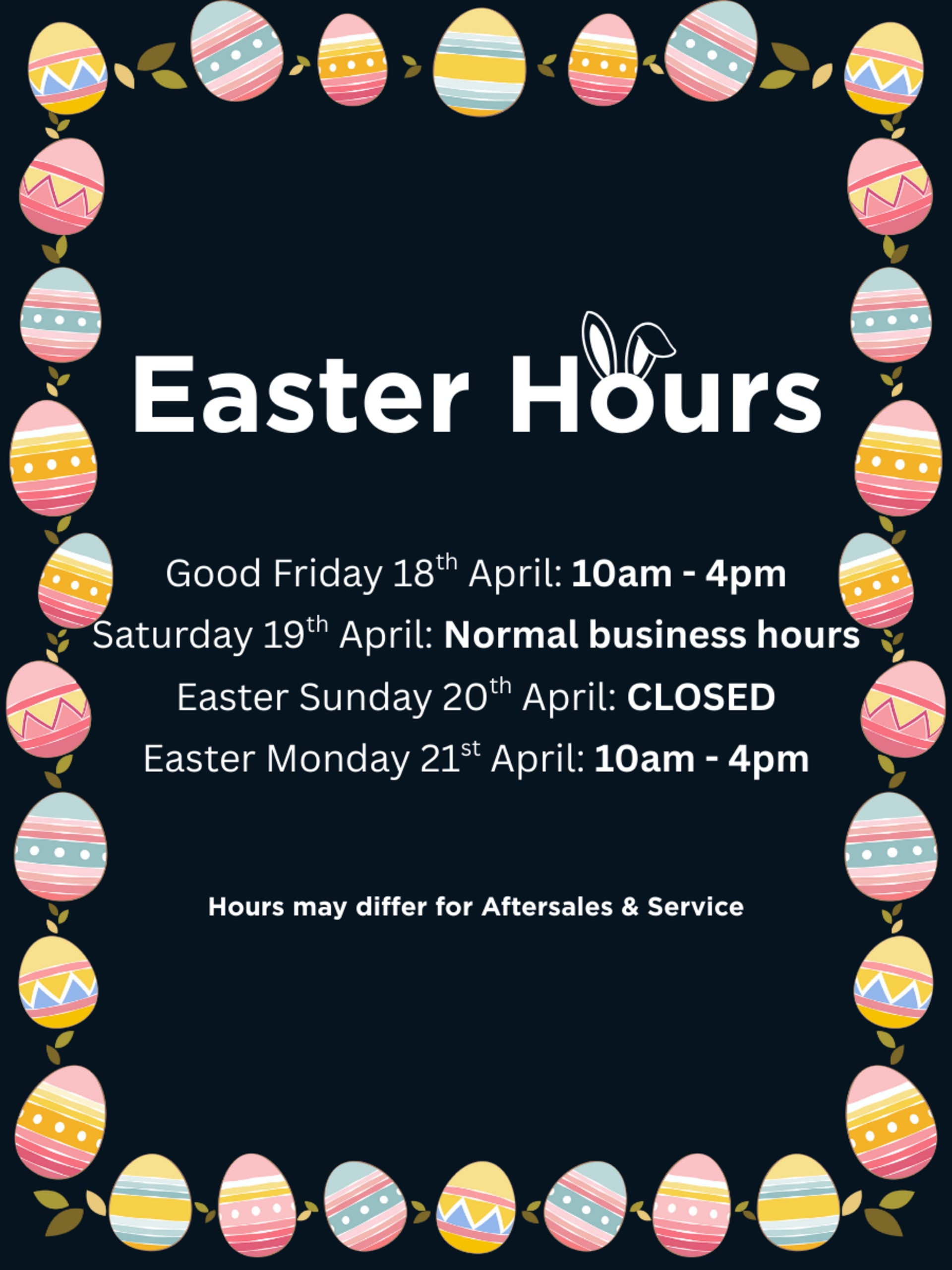 Easter Hours 2025