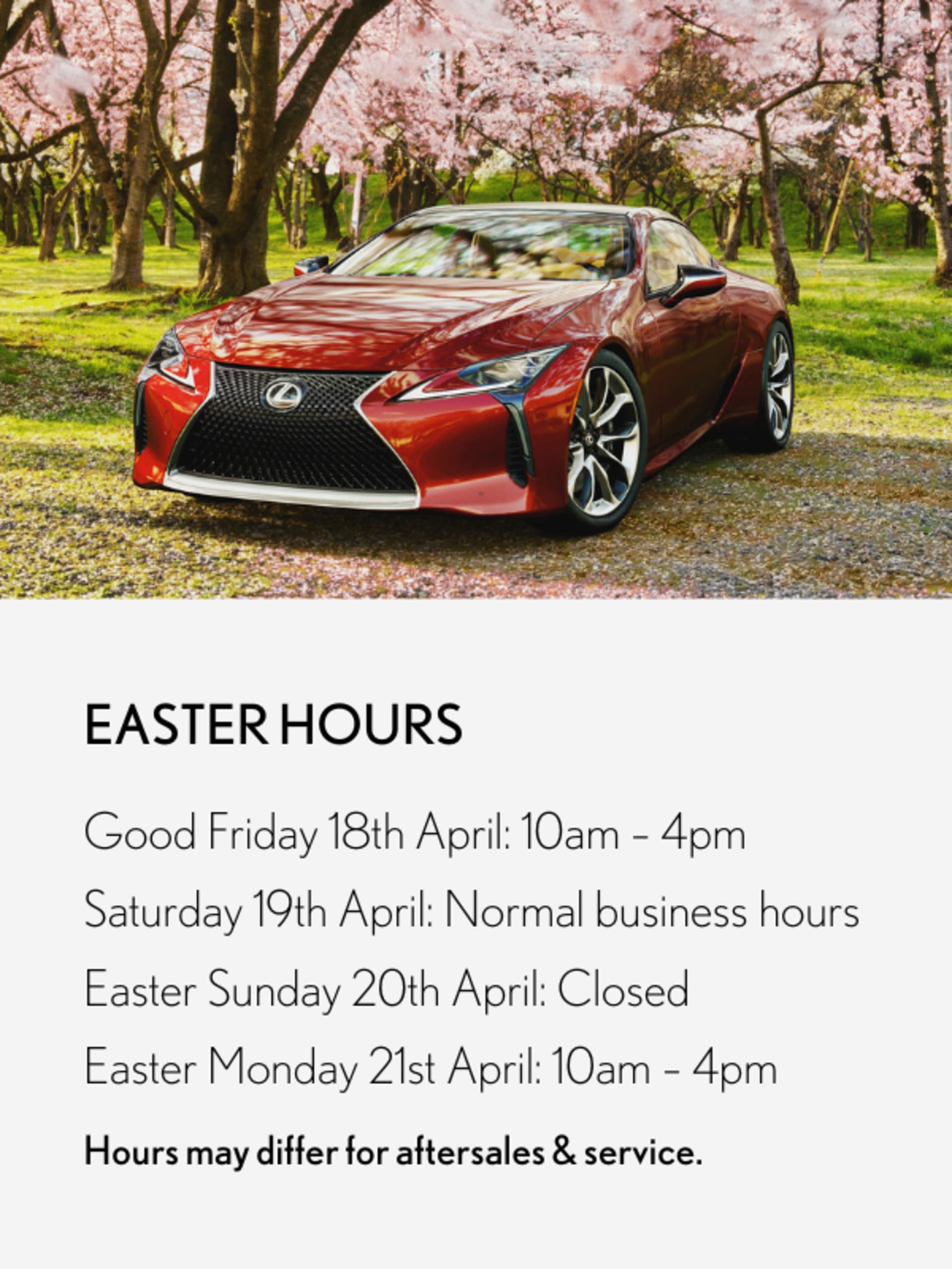 Easter Hours 2025