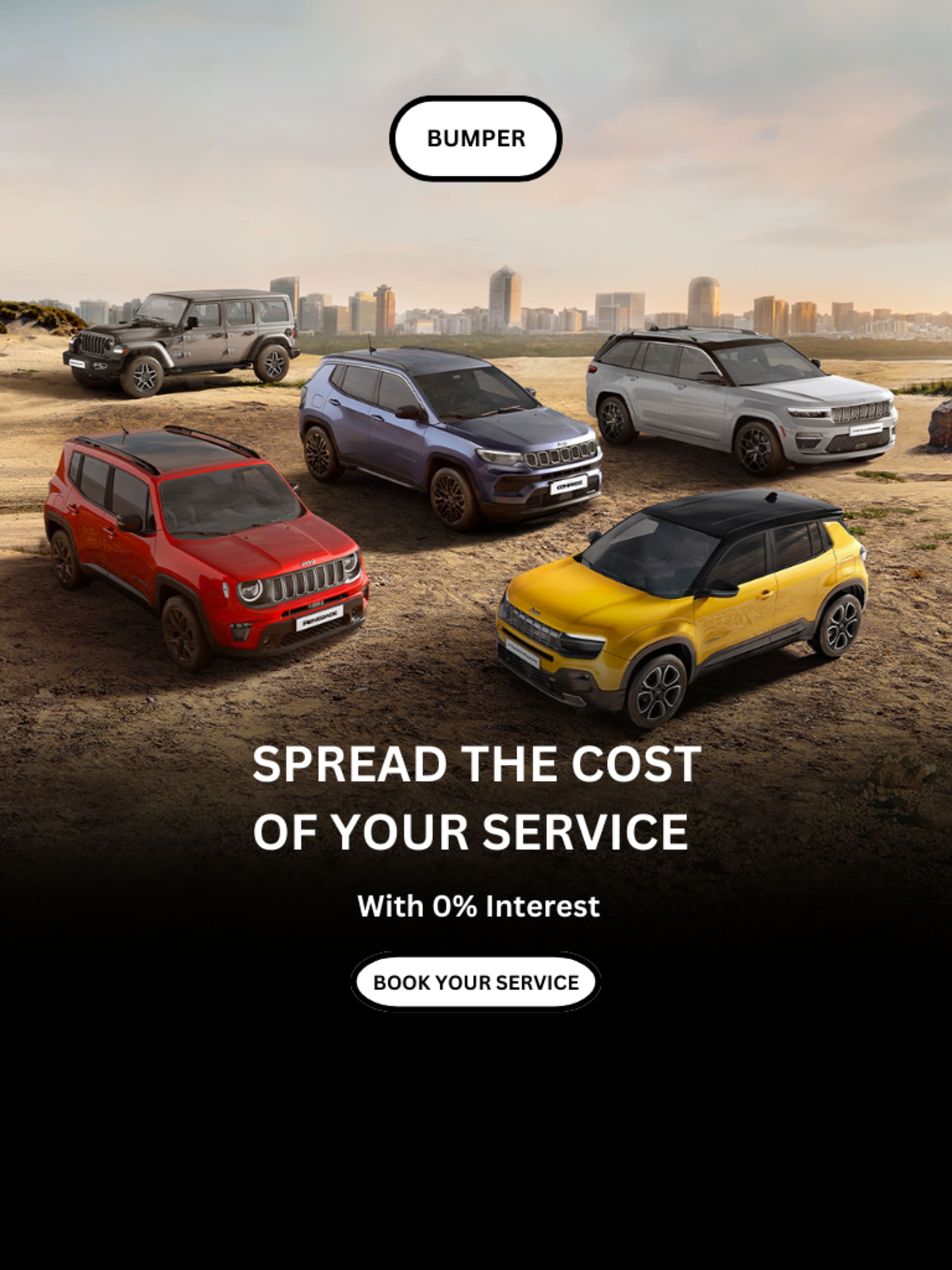 Jeep Bumper Book your service with 0% interest