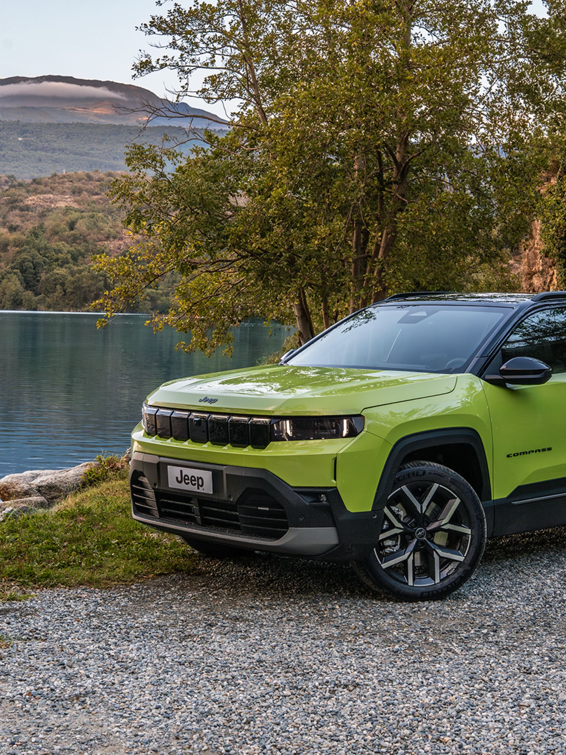 Jeep Compass pictured by lake