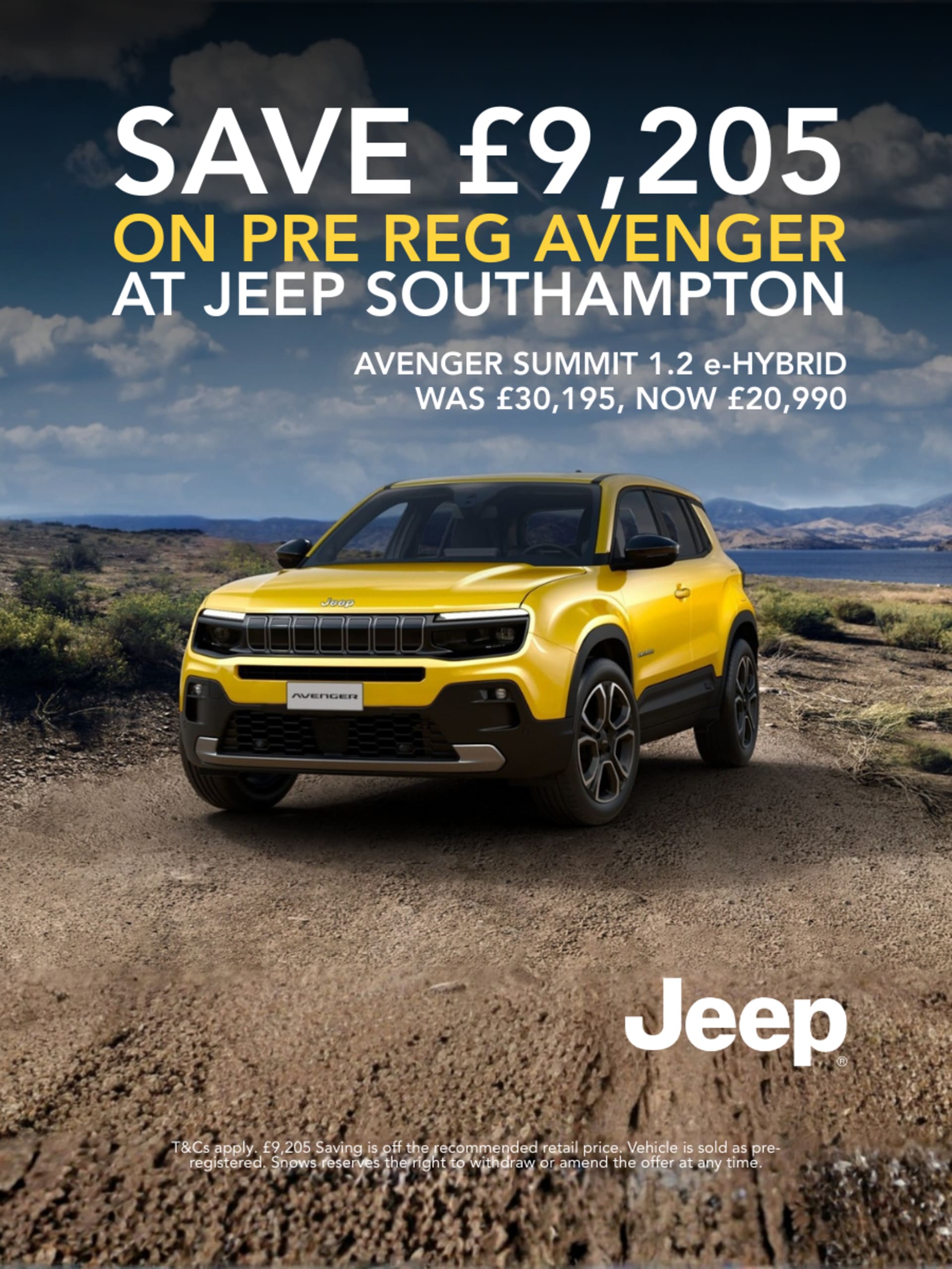 Jeep Avenger Pre Reg Banner
