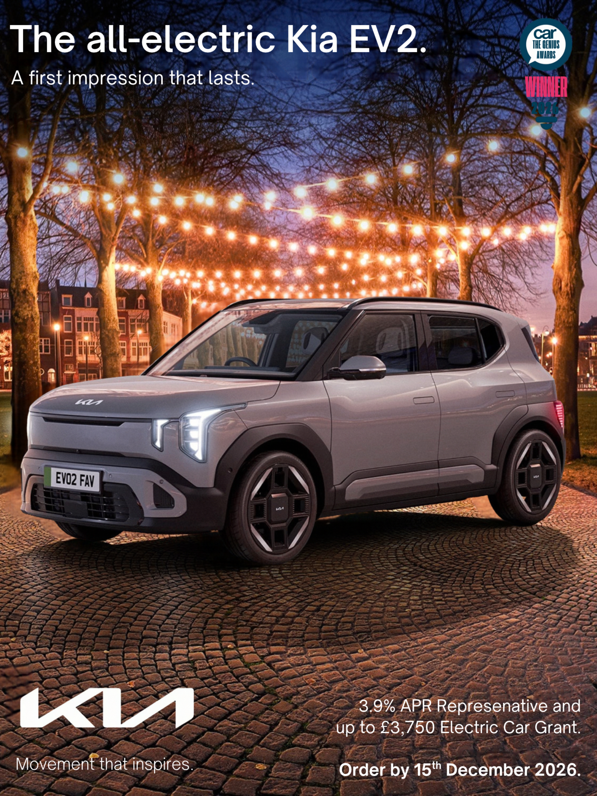 Kia EV2 offer with up to £3,750 Electric car grant