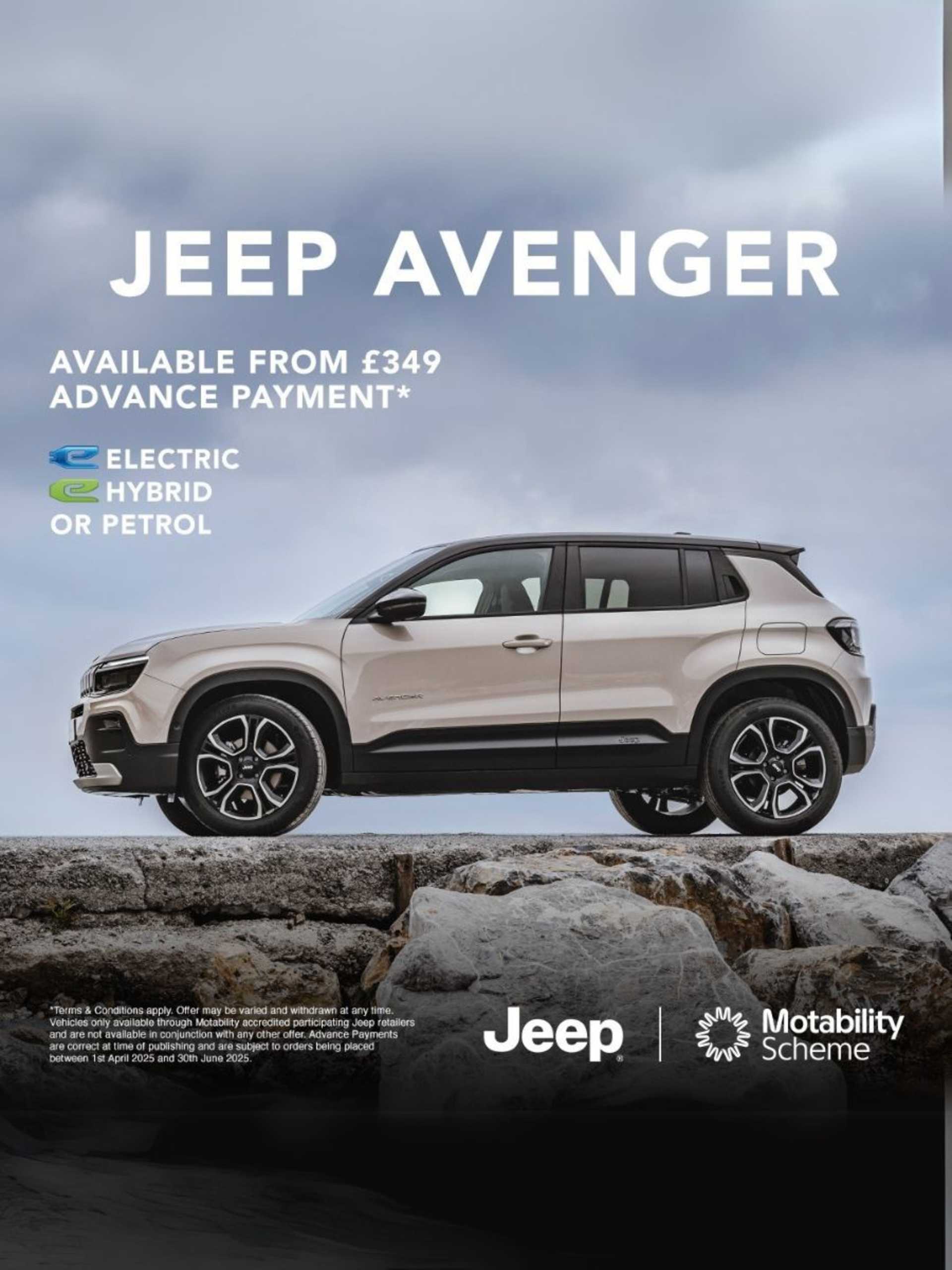 New Jeep Avenger Motability from Nil Advance Payment