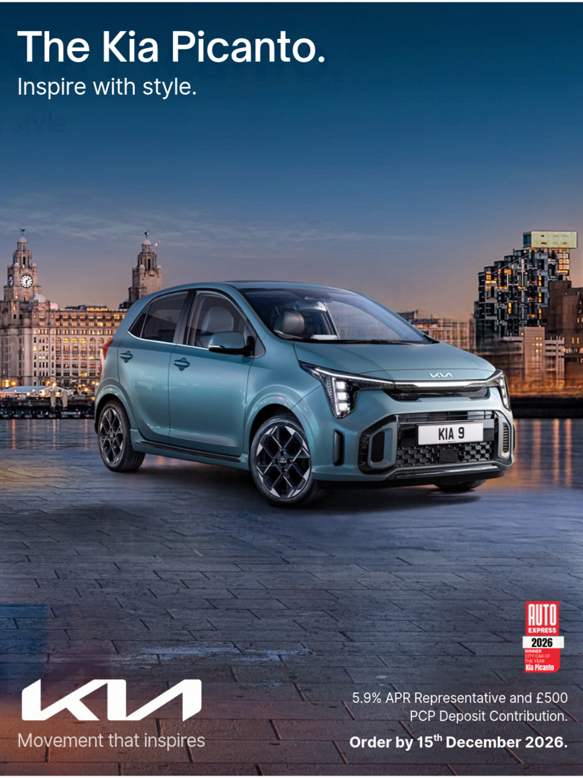 Kia Picanto offer with £500 OCO deposit contribution