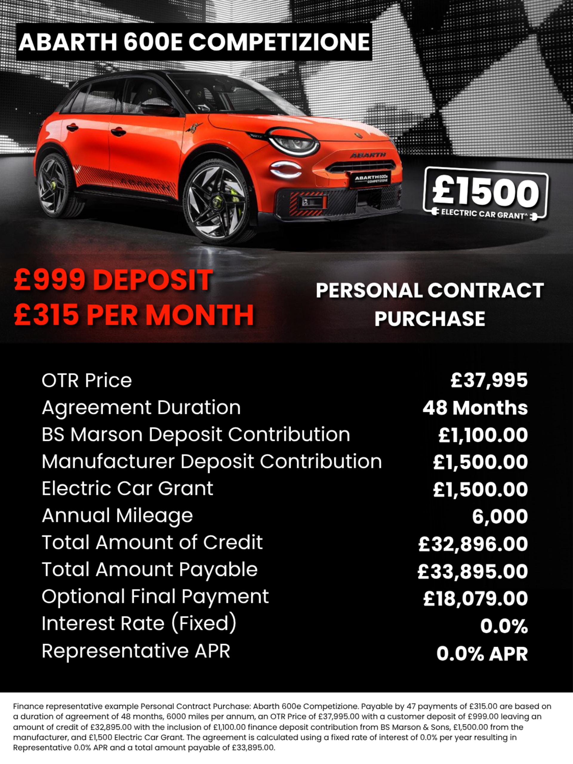Q2 2026 Abarth 600e Comp PCP Offer
