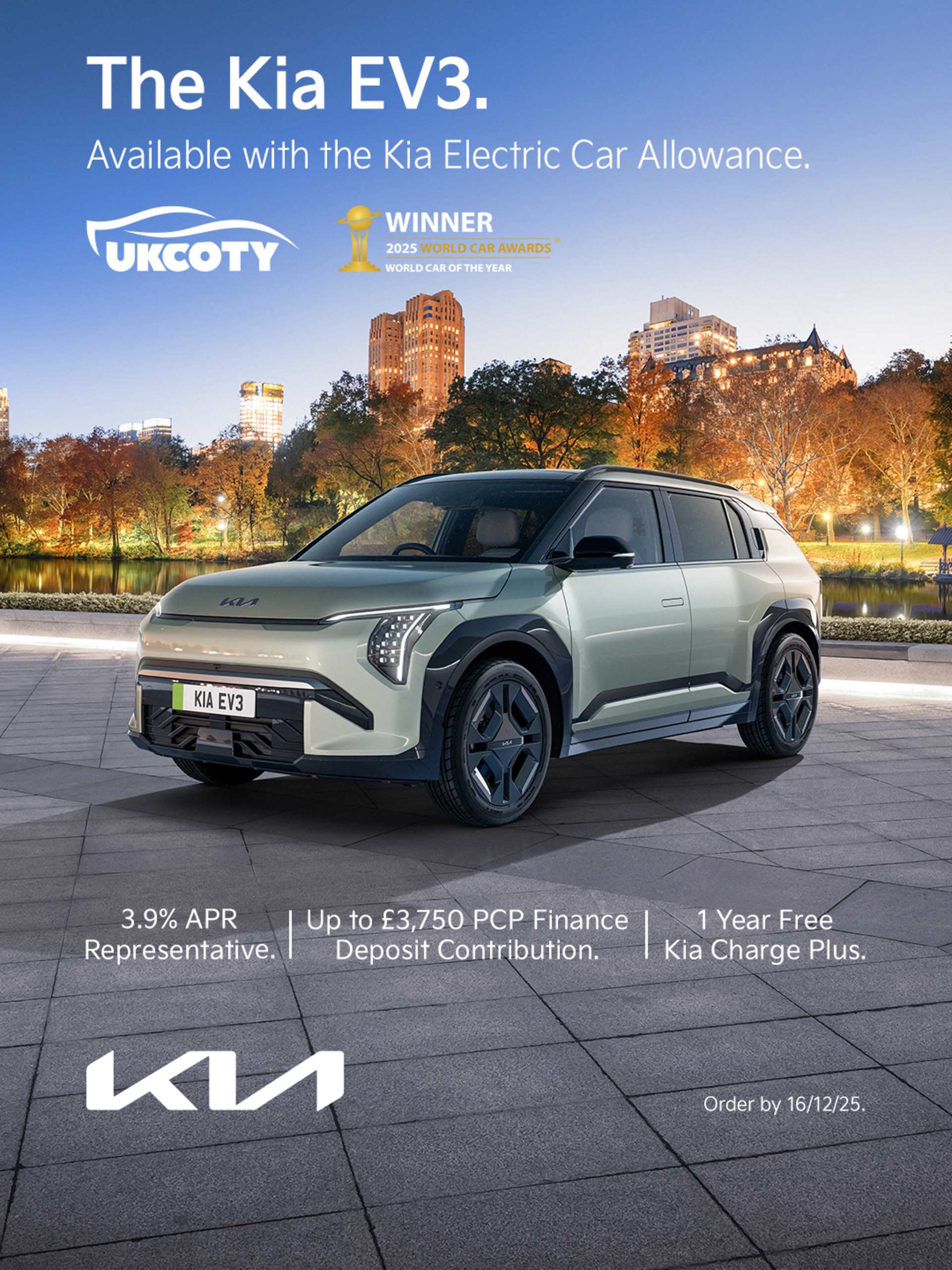Kia EV3 Offer £1,000 Deposit Contribution & 3.9% APR