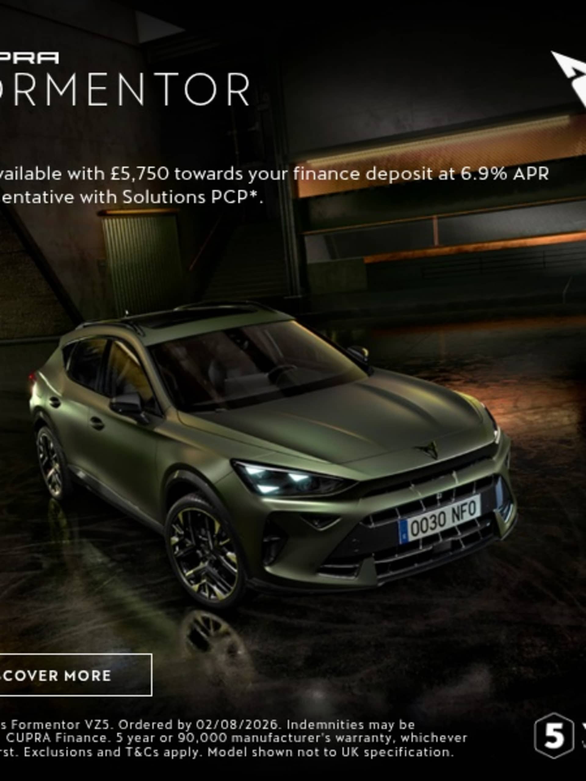 Cupra Formentor Q3 26 Offer 