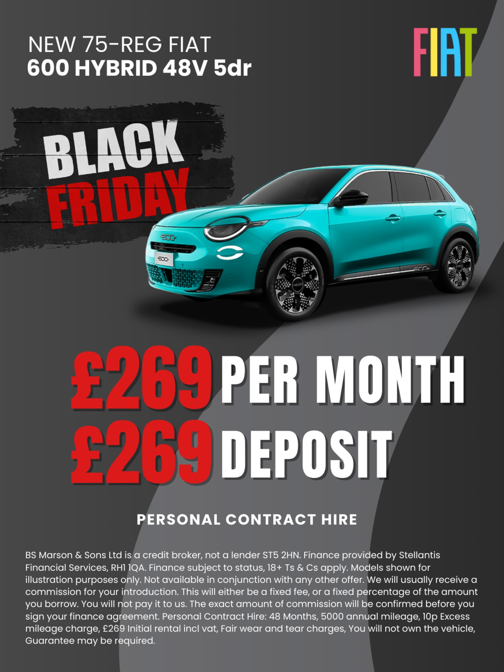 Q4 2025 Nov Fiat 600 £269 £269 PCH