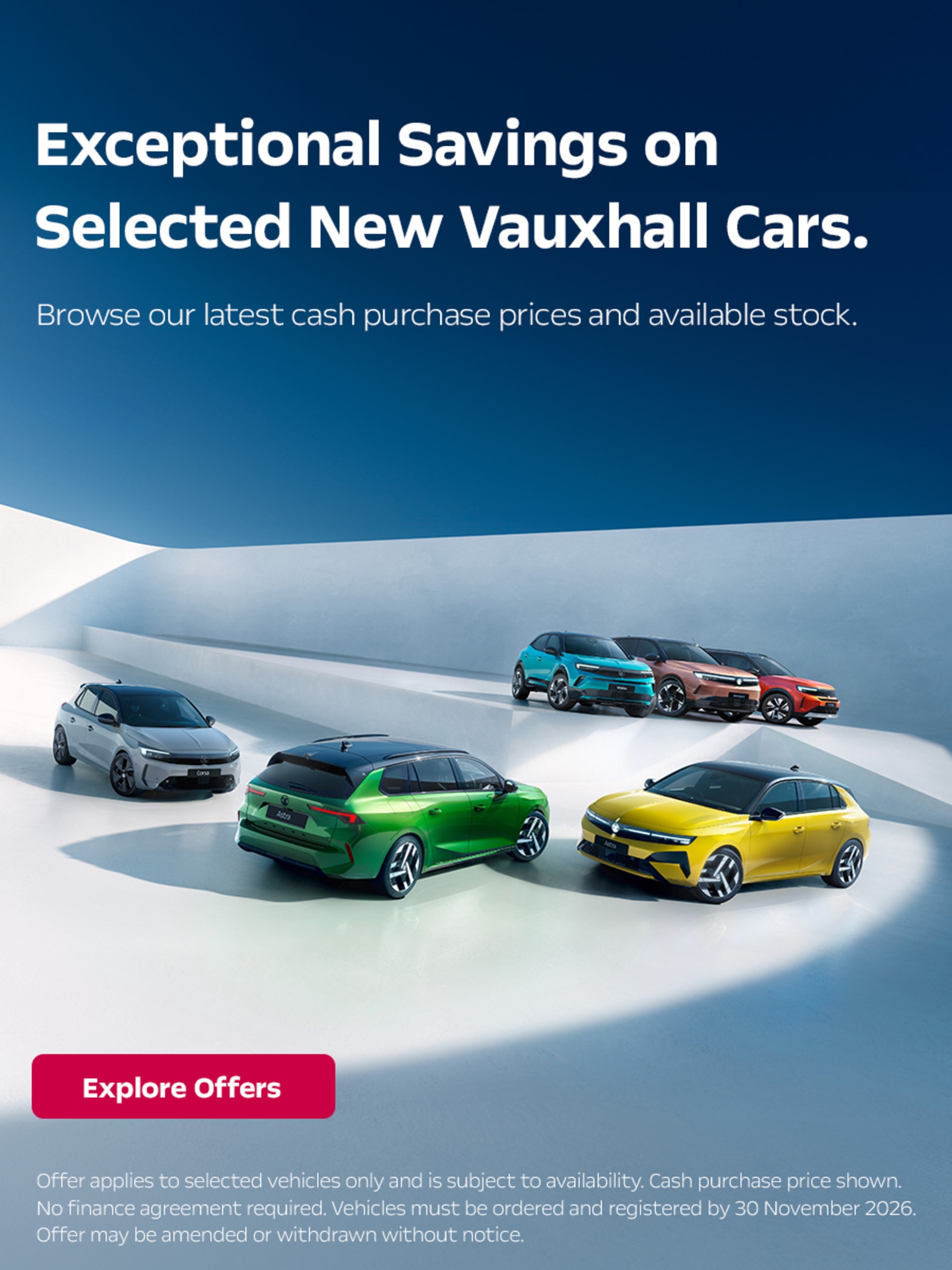 Vauxhall Cash Saving Offers