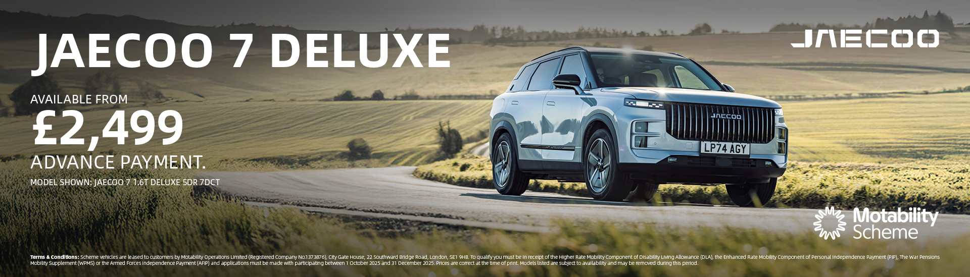 Motability Scheme Offers at Marshall JAECOO