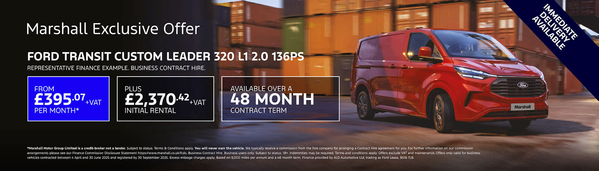 Ford Transit Custom Business Contract Offer