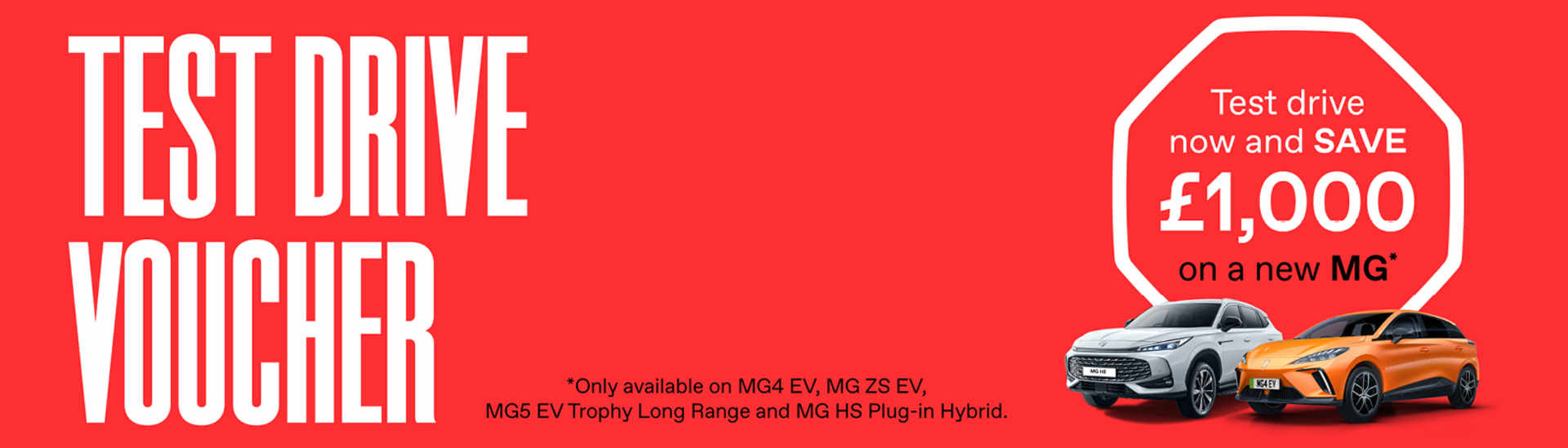 MG EV Test Drive Save 1000 7 to 2 ratio MG homepage banner