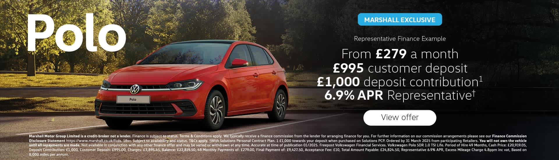 Volkswagen Polo Personal Contract Purchase Exclusive Offer