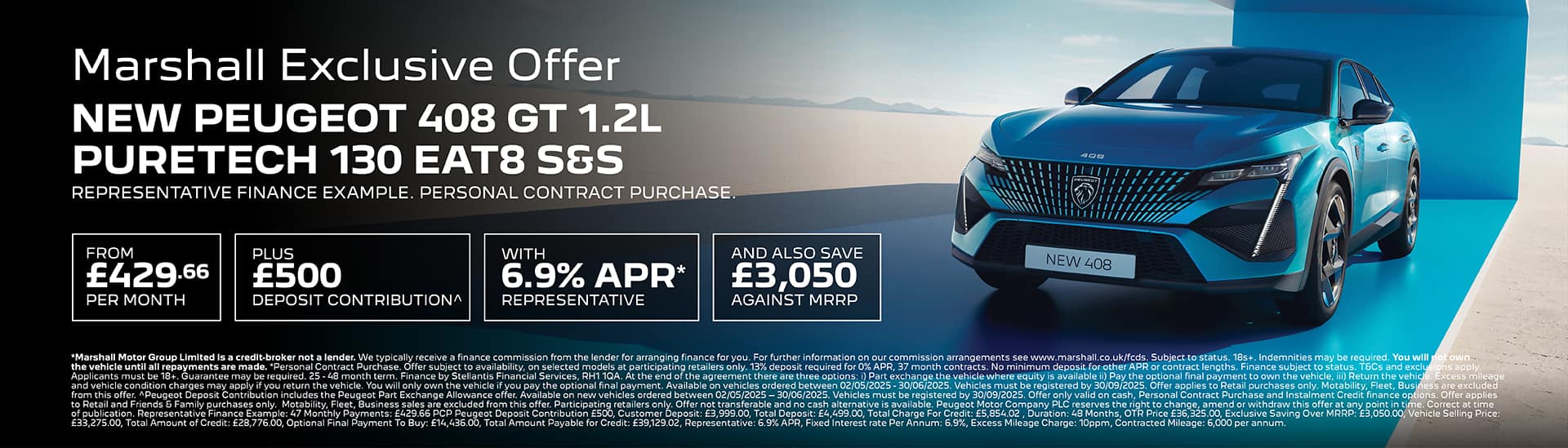 PEUGEOT 408 PERSONAL CONTRACT PURCHASE OFFER