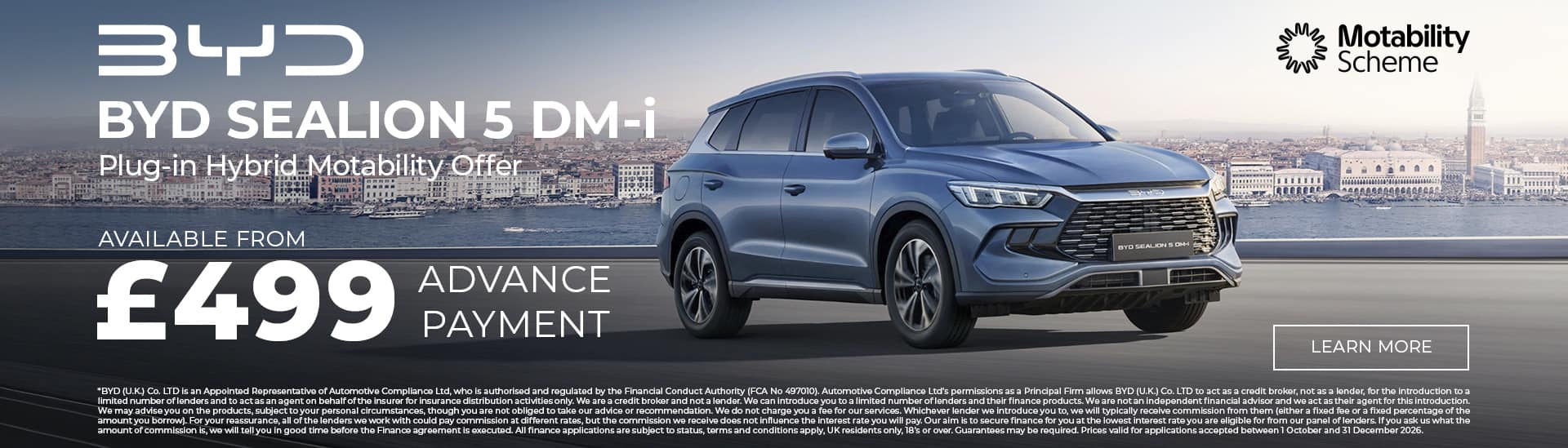 BYD SEALION 5 DM-i Motability Scheme Offer