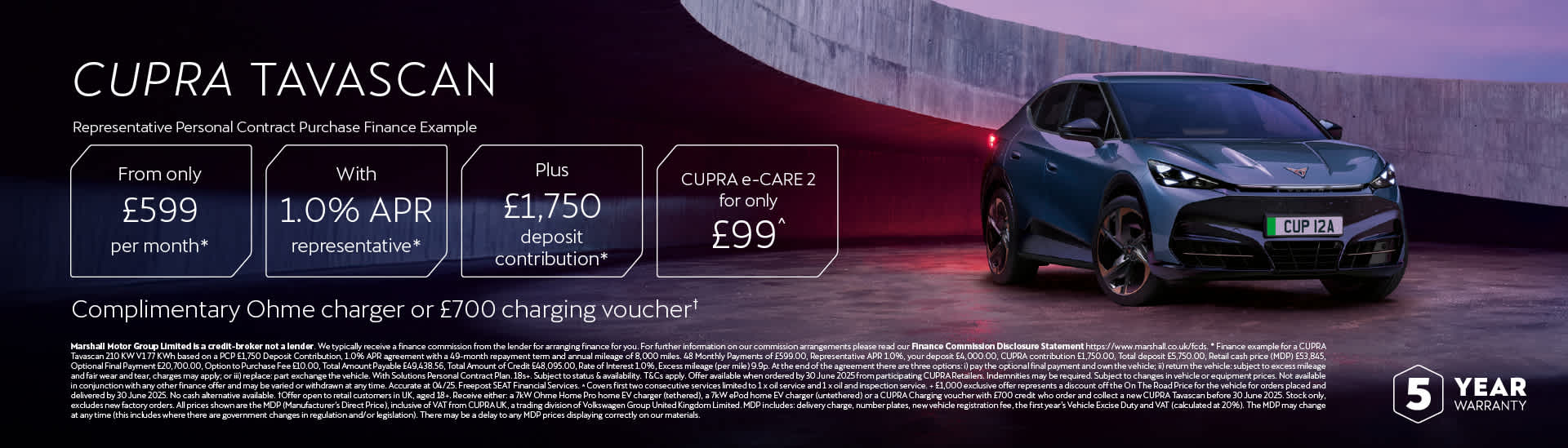 CUPRA TAVASCAN PERSONAL CONTRACT PURCHASE OFFER
