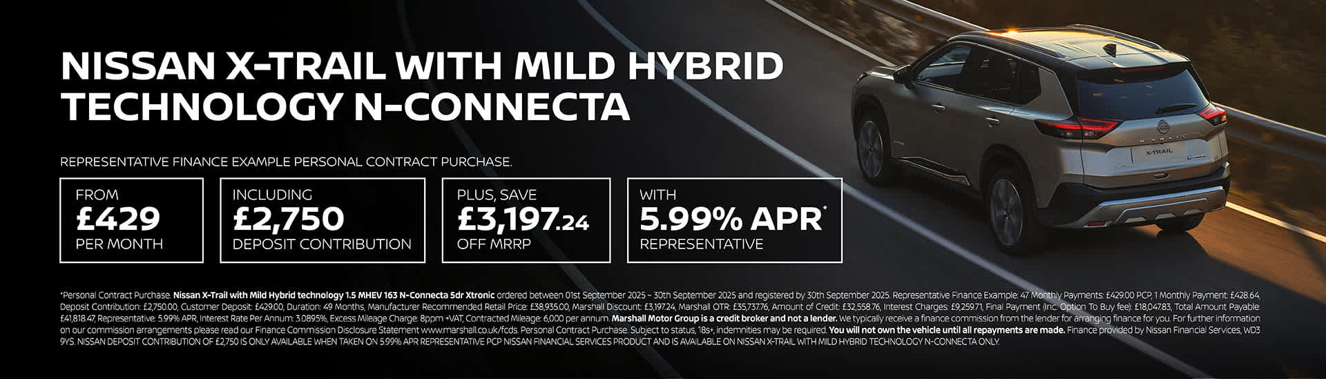 NISSAN X-TRAIL PERSONAL CONTRACT PURCHASE EXCLUSIVE OFFER