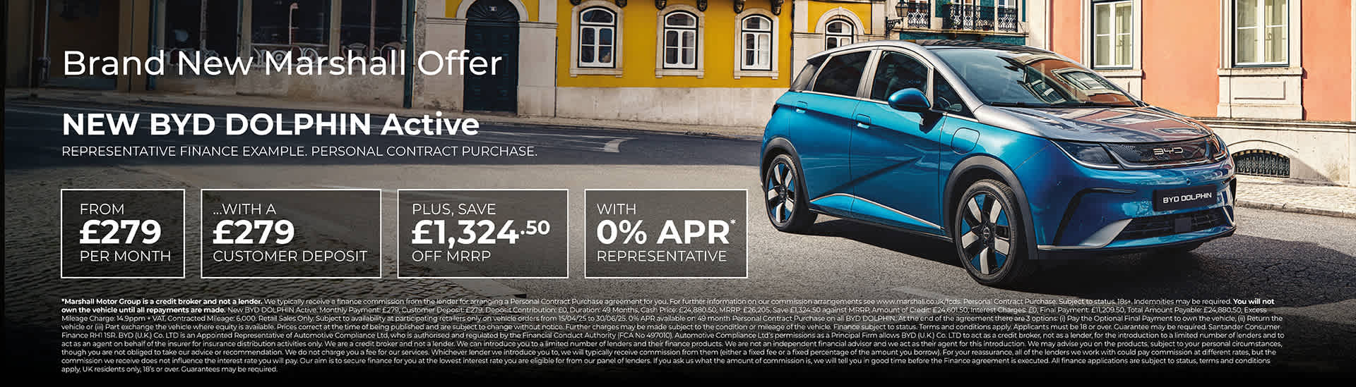BYD DOLPHIN Personal Contract Purchase Offer - 0% APR Representative*.