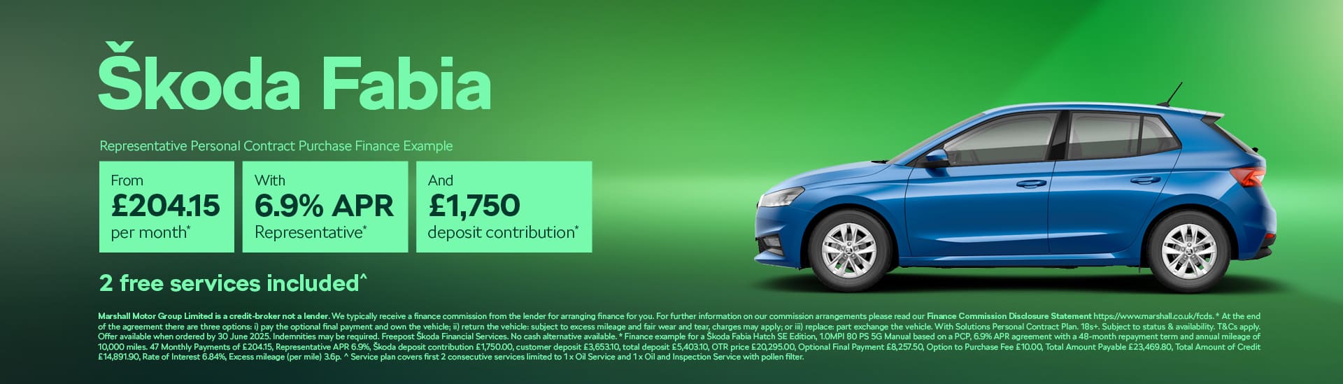 Škoda Fabia Personal Contract Purchase Offer