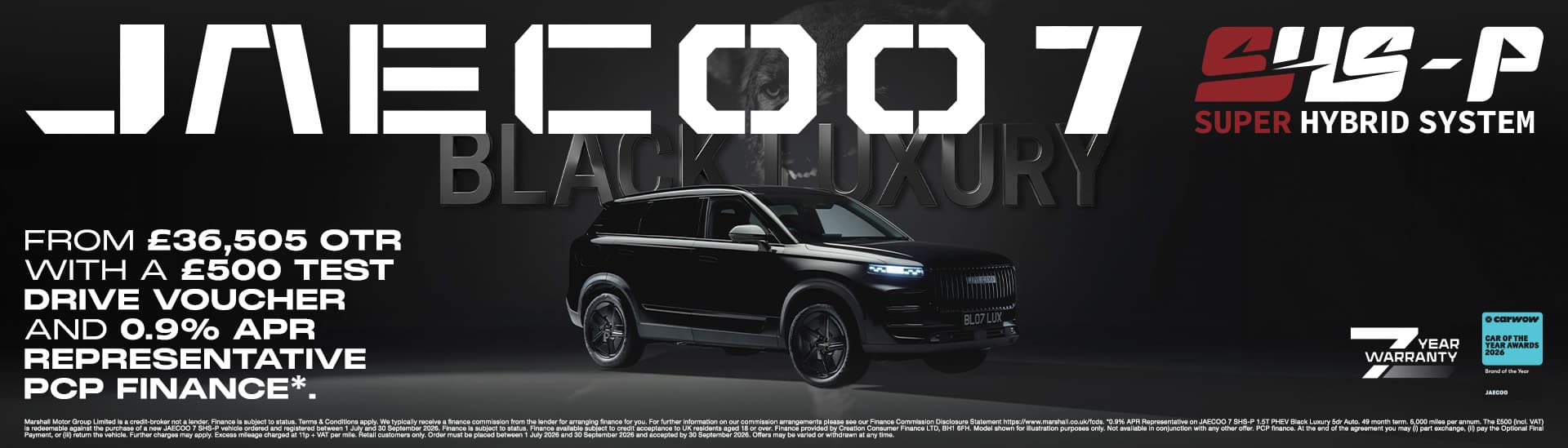 JAECOO 7 SHS-P Black Luxury Offer