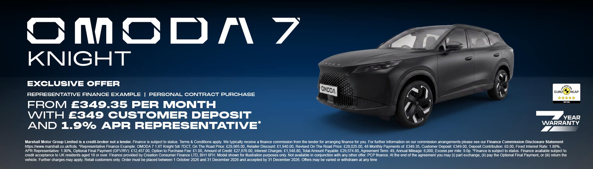 OMODA 7 KNIGHT PERSONAL CONTRACT PURCHASE EXCLUSIVE OFFER