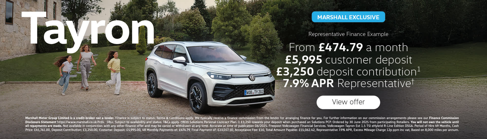 New Volkswagen Tayron Personal Contract Purchase Offer