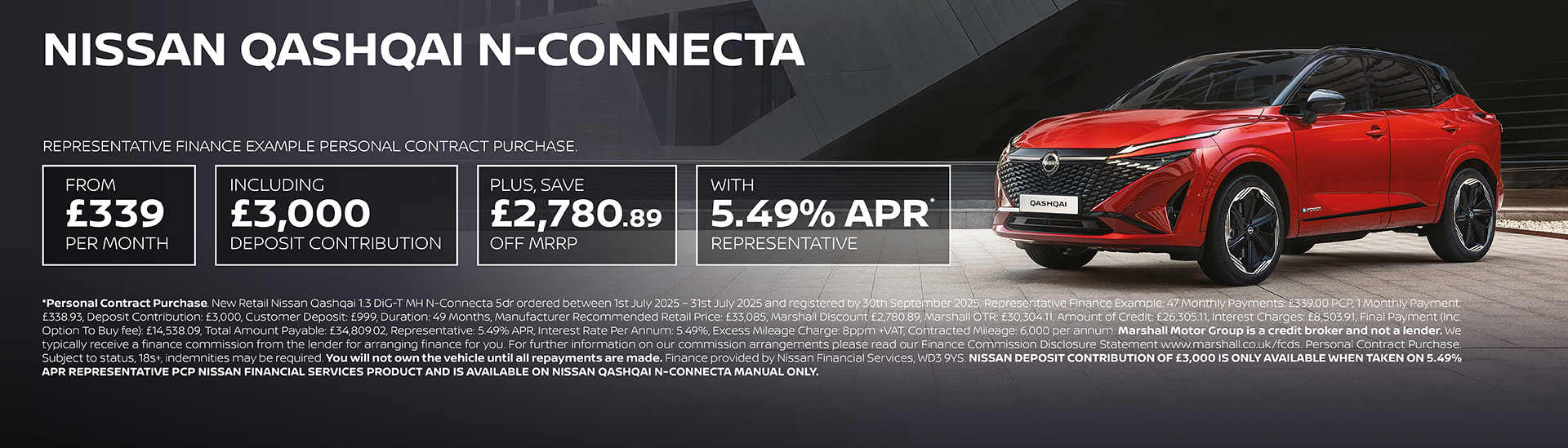 NISSAN QASHQAI PERSONAL CONTRACT PURCHASE EXCLUSIVE OFFER