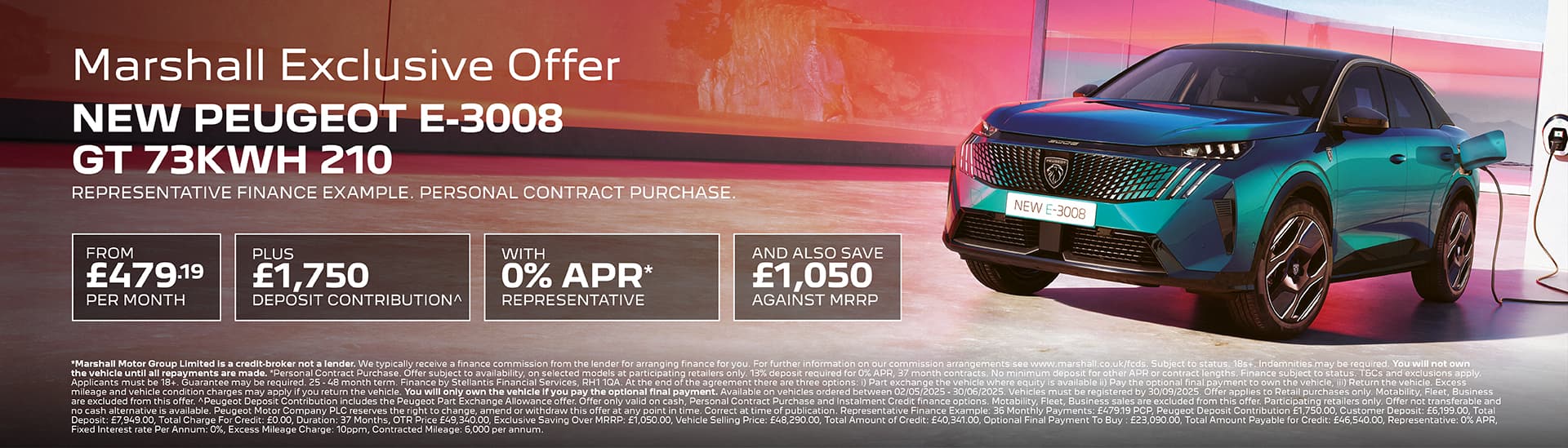 PEUGEOT E-3008 PERSONAL CONTRACT PURCHASE OFFER