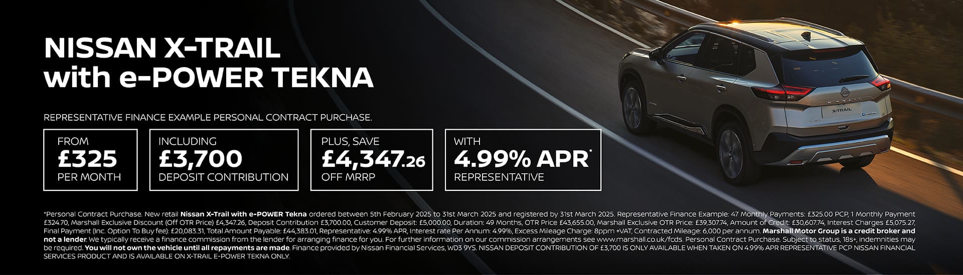 NISSAN X-TRAIL PERSONAL CONTRACT PURCHASE EXCLUSIVE OFFER