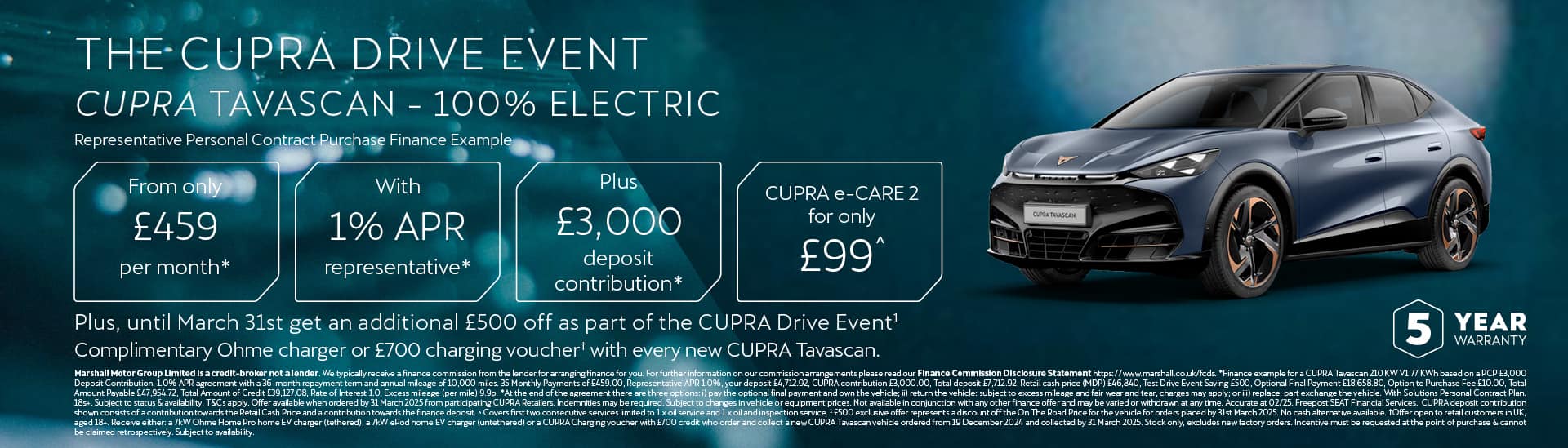 CUPRA TAVASCAN PERSONAL CONTRACT PURCHASE OFFER