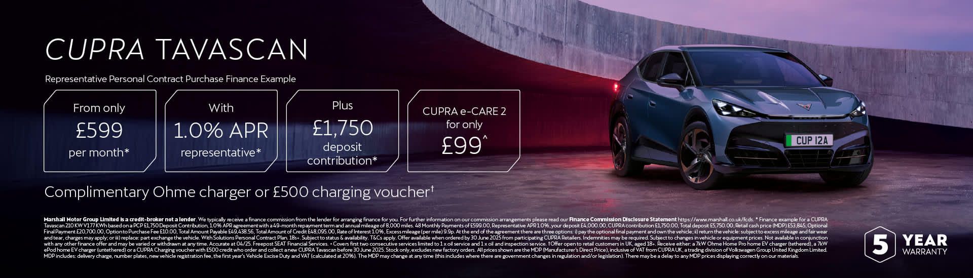 CUPRA TAVASCAN PERSONAL CONTRACT PURCHASE OFFER