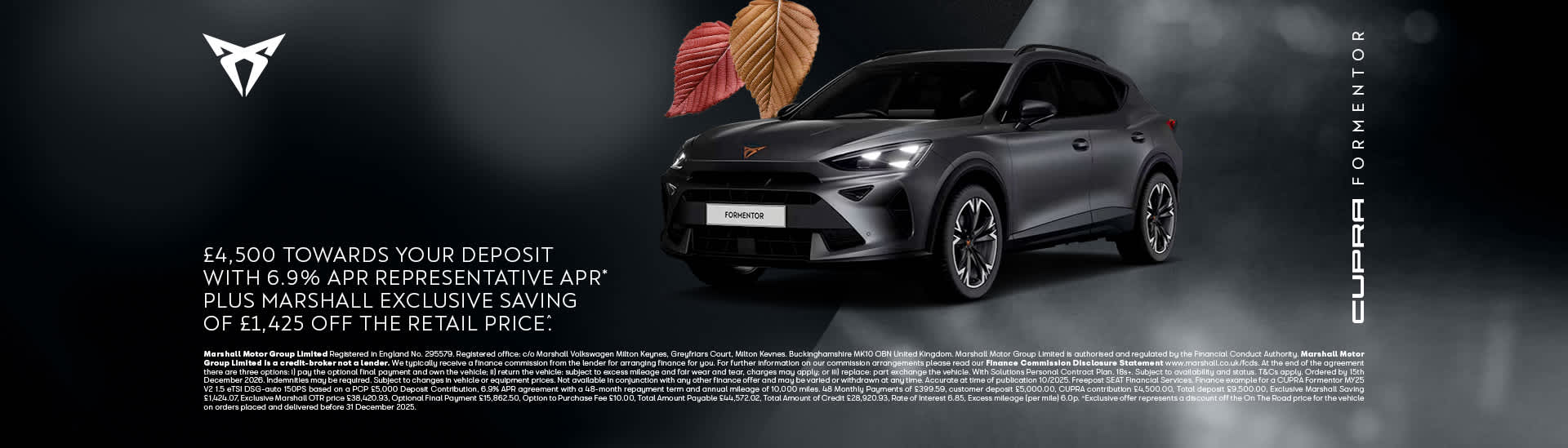 CUPRA FORMENTOR PERSONAL CONTRACT PURCHASE OFFER