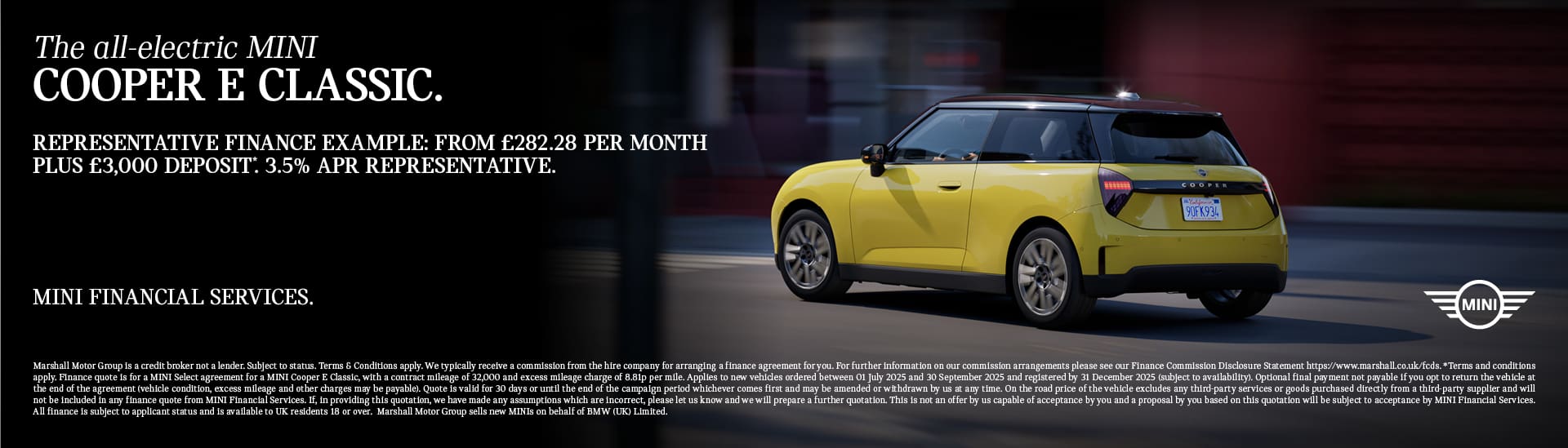 ALL-ELECTRIC MINI COOPER E CLASSIC.