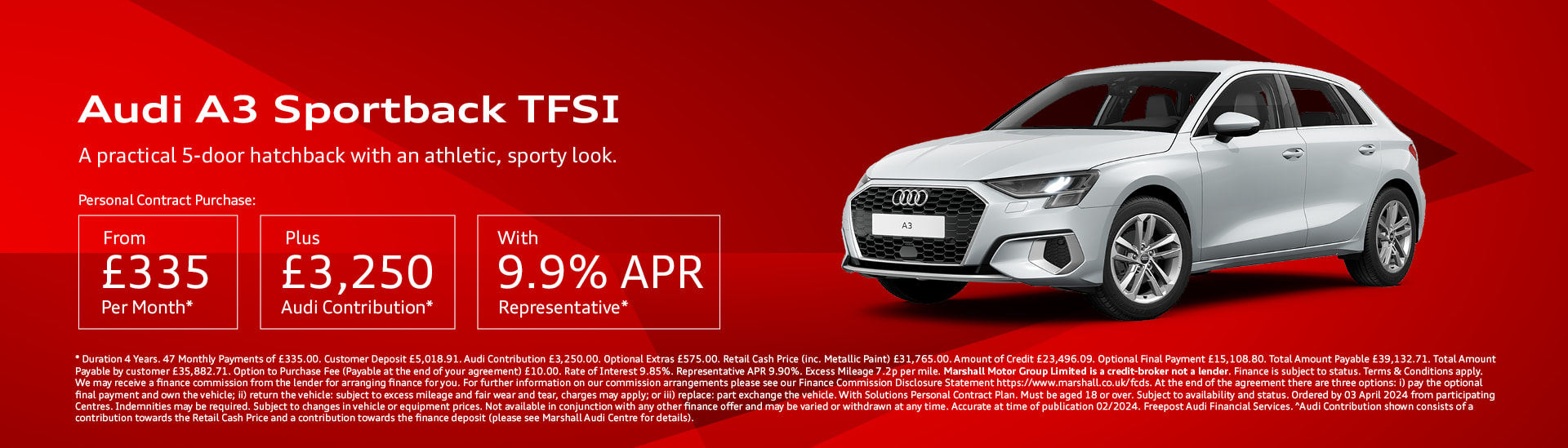 Audi A3 Sportback Personal Contract Purchase Offer 