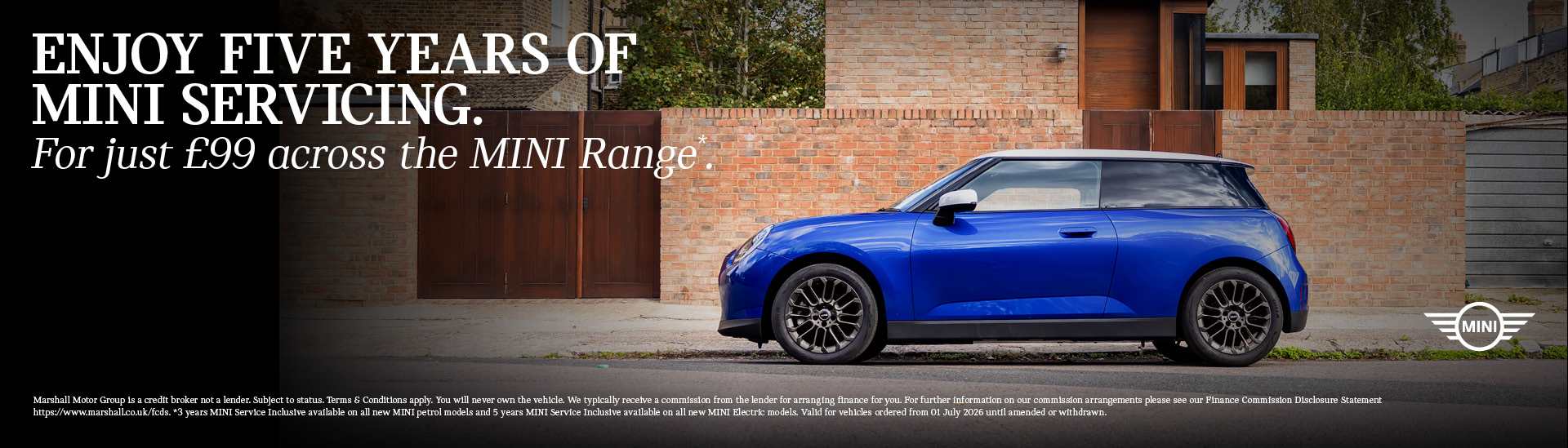 Enjoy 5 years on MINI Servicing for just £99.