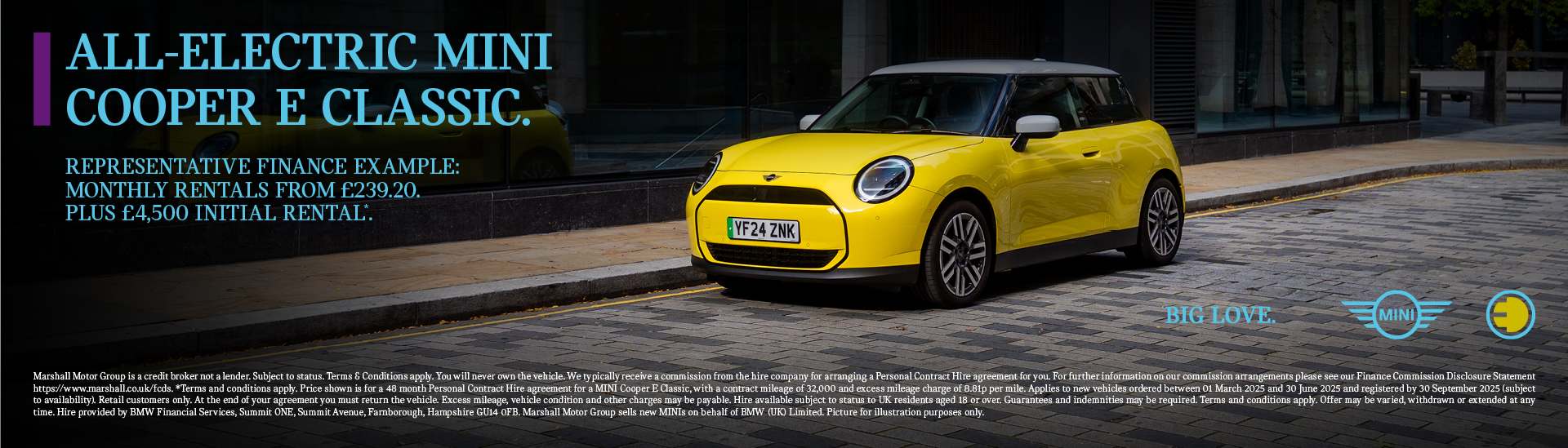 ALL-ELECTRIC MINI COOPER E CLASSIC.