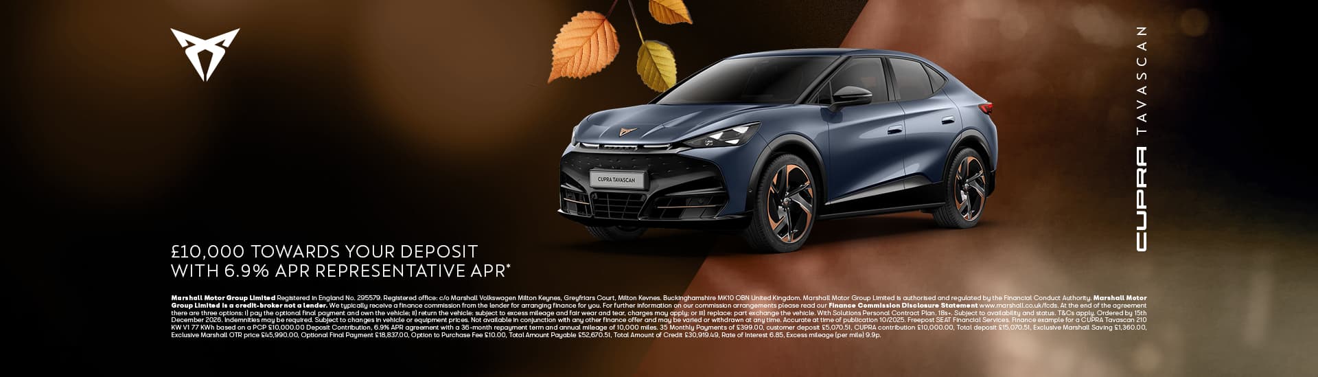 CUPRA TAVASCAN PERSONAL CONTRACT PURCHASE OFFER