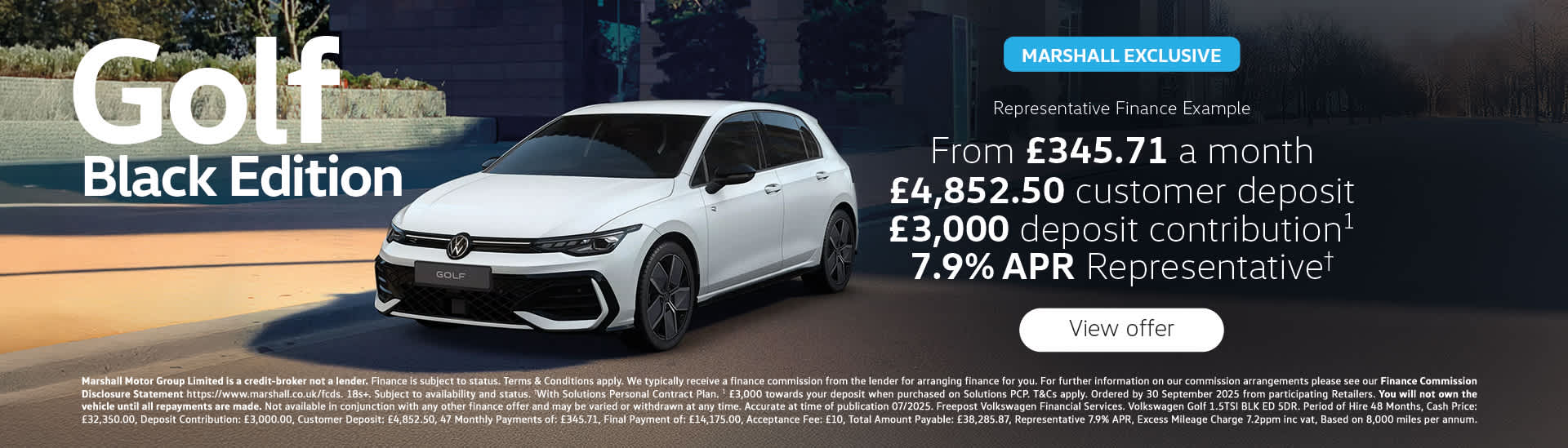 Volkswagen Golf Personal Contract Purchase Offer
