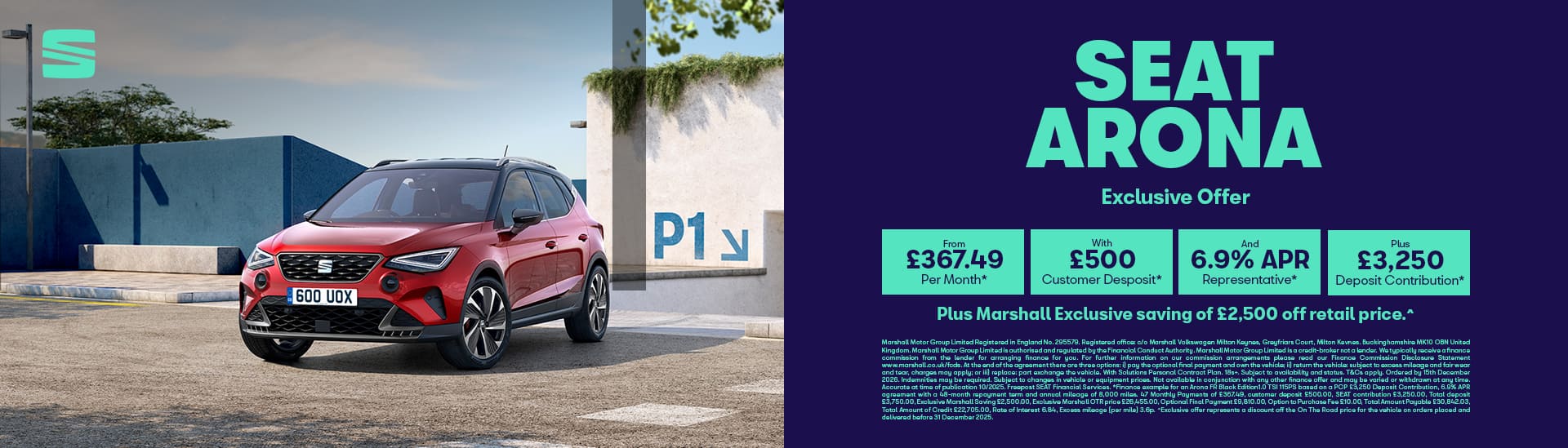 SEAT Arona Personal Contract Purchase Offer